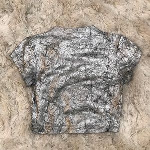 Metallic high neck crop top